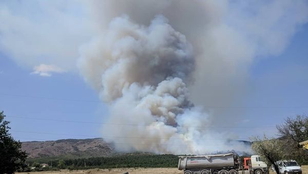 Лесной пожар в районе горы Агармыш, Старый Крым