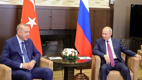 Президент РФ В. Путин встретился с президентом Турции Р. Т. Эрдоганом