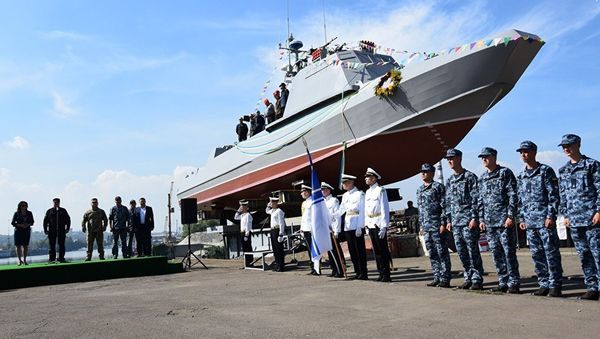 Спуск на воду катера Кентавр ВМС Украины