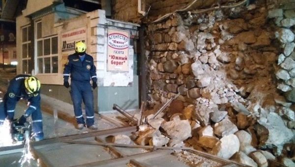 Обрушение подпорной стены в Алуште