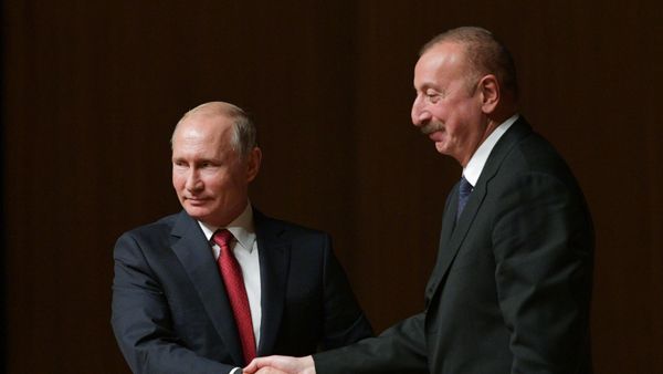 Президент РФ Владимир Путин и президент Азербайджана Ильхам Алиев