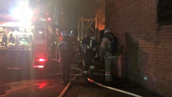 На месте пожара на территории завода Электроцинк во Владикавказе. 21 октября 2018