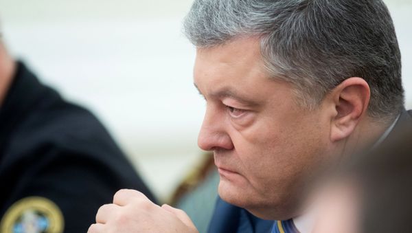 Президент Украины Петр Порошенко на заседании Совета национальной безопасности и обороны Украины (СНБО) в Киеве