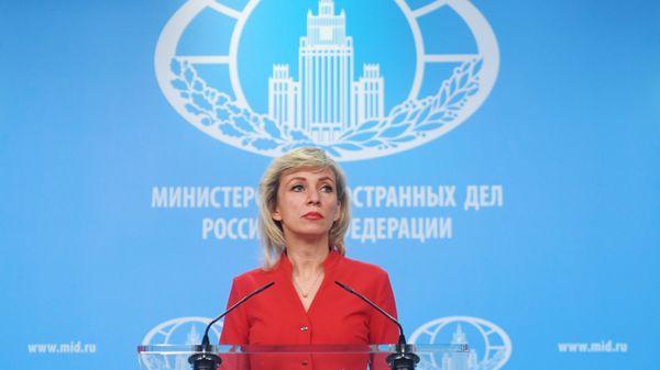 Официальный представитель министерства иностранных дел России Мария Захарова во время брифинга в Москве