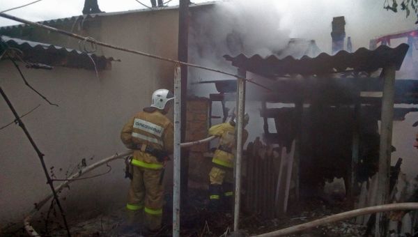 Пожар в селе Большое Садовое Бахчисарайского района