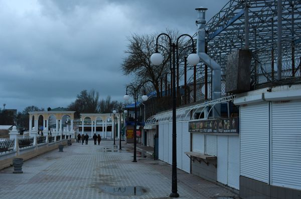 Набережная Евпатории зимой