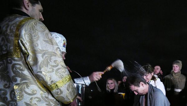 Крещение в долине Красных пещер. 19 января 2019