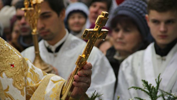 Чин освящения воды в честь Крещения Господня в Александро-Невском кафедральном соборе в Симферополе. 19 января 2019