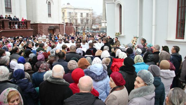 Чин освящения воды в честь Крещения Господня в Александро-Невском кафедральном соборе в Симферополе. 19 января 2019
