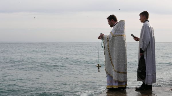 Чин освящения воды в честь празднования Крещения Господня в Алуште. 19 января 2019