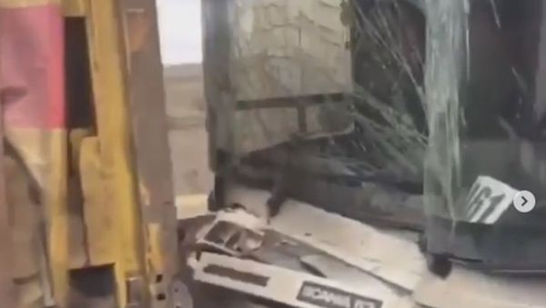 ДТП с участием автобуса и грузового автомобиля на трассе Таврида ДТП с участием автобуса и грузового автомобиля на трассе Таврида