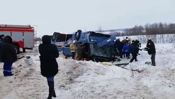 На месте ДТП с автобусом в Калужской области. 3 февраля 2019