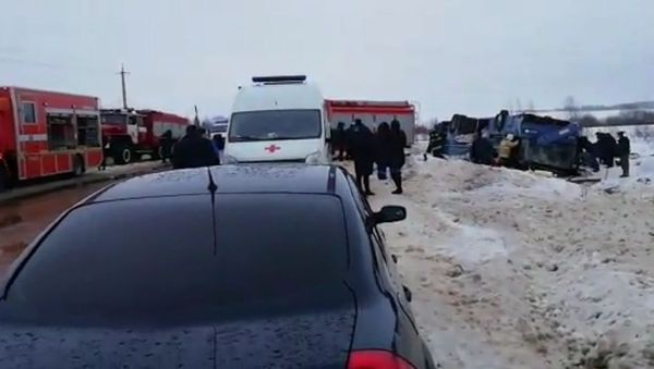 На месте ДТП с автобусом в Калужской области. 3 февраля 2019