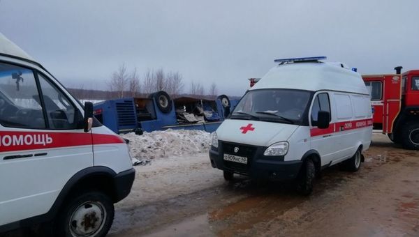 На месте ДТП с автобусом в Калужской области. 3 февраля 2019