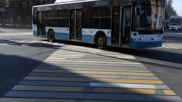 Обновленные зебры на пересечении улиц Севастопольская и Козлова в Симферополе