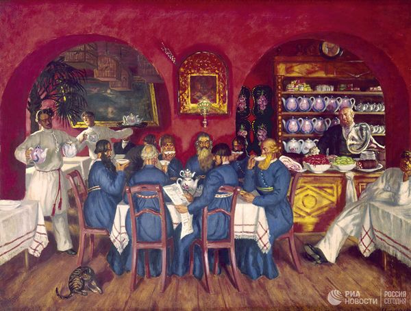 Репродукция картины Бориса Кустодиева Московский трактир, 1916 год Репродукция картины Бориса Кустодиева Московский трактир, 1916 год