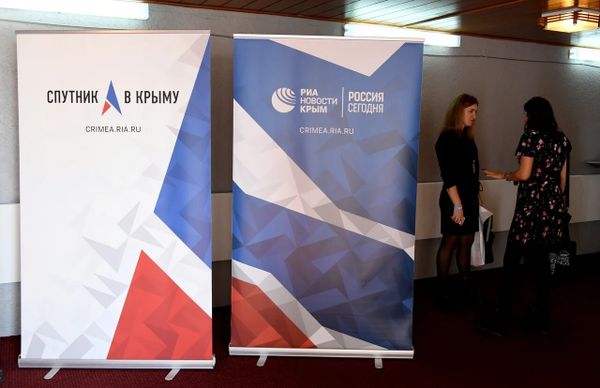 Стенды сайта РИА Новости Крым и радио Спутник в Крыму на межрегиональной выставке предприятий туриндустрии Крым. Сезон-2019 в Ялте Стенды сайта РИА Новости Крым и радио Спутник в Крыму на межрегиональной выставке предприятий туриндустрии Крым. Сезон-2019 в Ялте