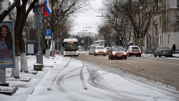 Снег в Севастополе. 23 февраля 2019