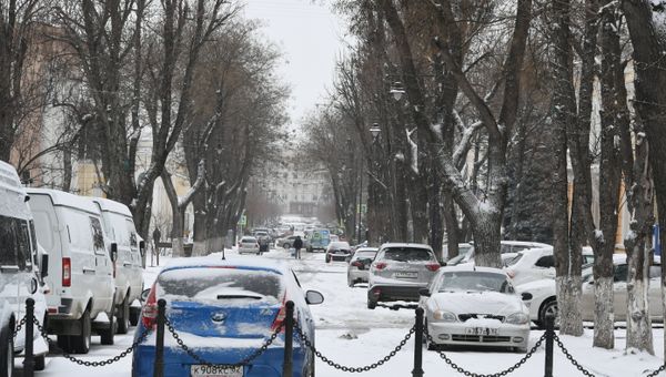 Снег в Симферополе. 23 февраля 2019