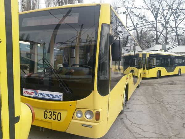 Троллейбусы, которые передали в Керчь из Ялты