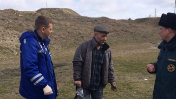 Мужчина, спасенный в Старокаратинских каменоломнях в Керчи