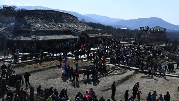 Народные гуляния в Сказочной долине Красных пещер , приуроченные к завершению Масленицы