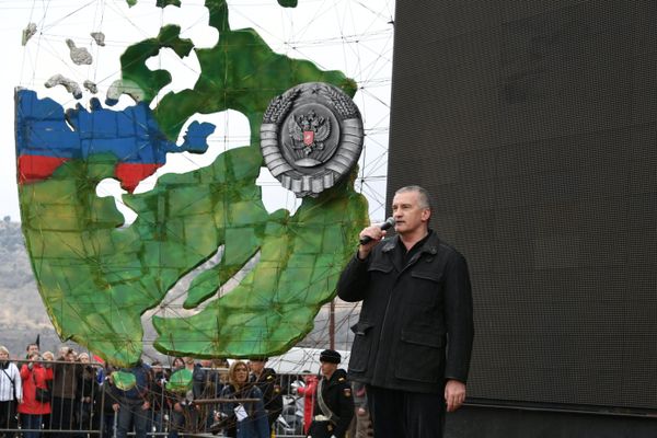 Глава Крыма Сергей Аксенов на праздновании пятой годовщины Крымской весны на горе Гасфорта в Севастополе. 16 марта 2019 