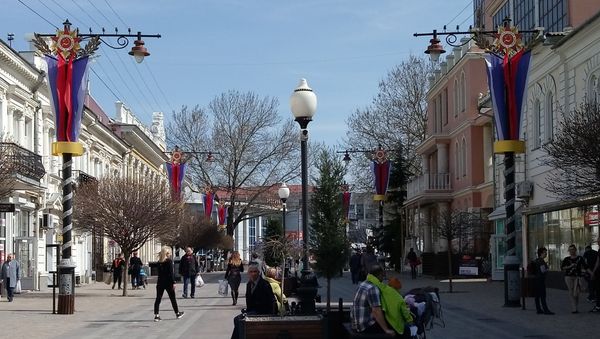 Консоли с орденами Великой Отечественной войны в центре Симферополя