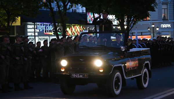 Первая репетиция парада Победы в Симферополе