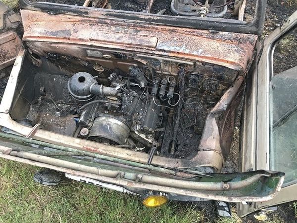 В селе Доброе дотла сгорел ЛуАЗ