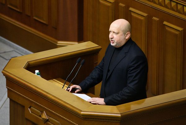 Секретарь совета нацбезопасности и обороны (СНБО Украины) Александр Турчинов на заседании Верховной рады Украины в Киеве