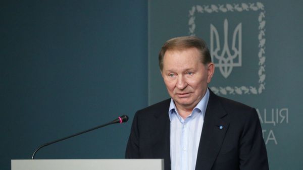 Бывший президент Украины Леонид Кучма во время совместного брифинга с президентом Украины Владимиром Зеленским в Киеве. 3 июня 2019
