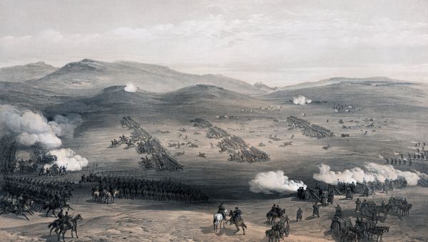 Балаклавское сражение 13 (25) октября 1854 года. Литография Английская атака легкое кавалерийской бригады. У. Симпсон. Лондон, 1855 г