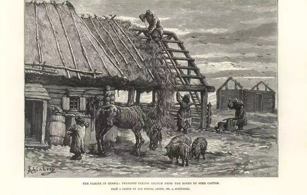 Гравюра из газеты Illustrated London News, иллюстрирующая голод в России в начале 1890-х годов