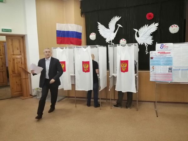 Сергей Аксенов на выборах-2019 в Симферополе