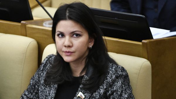 Депутат Государственной Думы РФ Инга Юмашева на пленарном заседании Государственной Думы РФ.