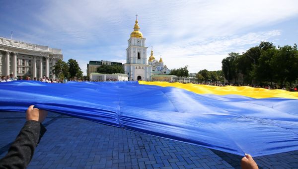 Флаг Украины в Киеве