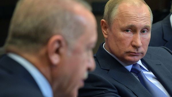 Президент РФ В. Путин и президент Турции Р. Т. Эрдоган