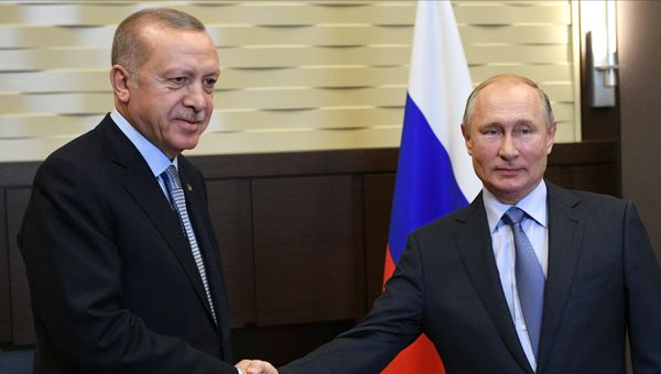Президент РФ В. Путин встретился с президентом Турции Р. Т. Эрдоганом