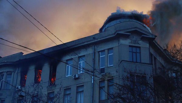 Пожар в одесском колледже Пожар в одесском колледже