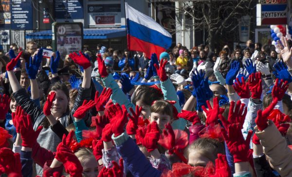 Празднование годовщины Крымской весны в Симферополе
