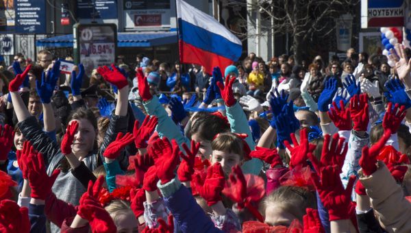 Празднование годовщины Крымской весны в Симферополе