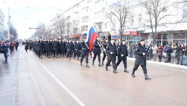 Строевая прогулка сил ЧФ в Симферополе