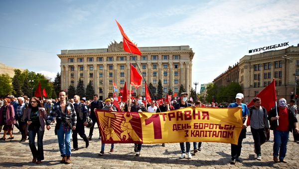 Шествия и митинги в честь Первомая на Украине