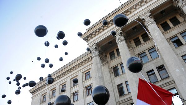 Траурные мероприятия у Дома профсоюзов в Одессе