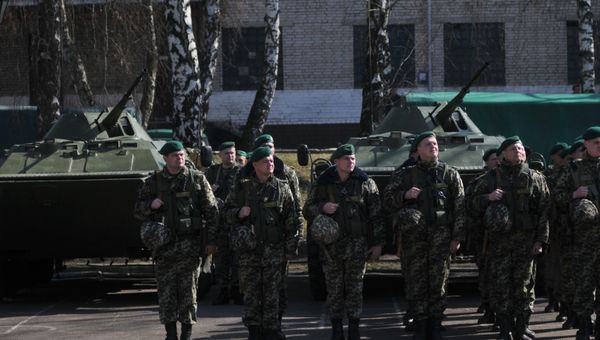 Отправка украинских пограничников на границу с Россией
