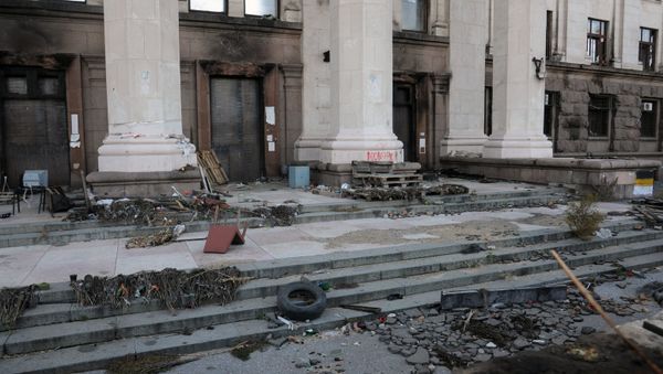 Траурные мероприятия у Дома профсоюзов в Одессе