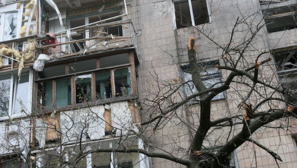 Последствия обстрелов в Донецке
